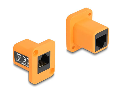 מחבר RJ45 נ/נ להתקנה בפאנל מסדרה D - delock.israel