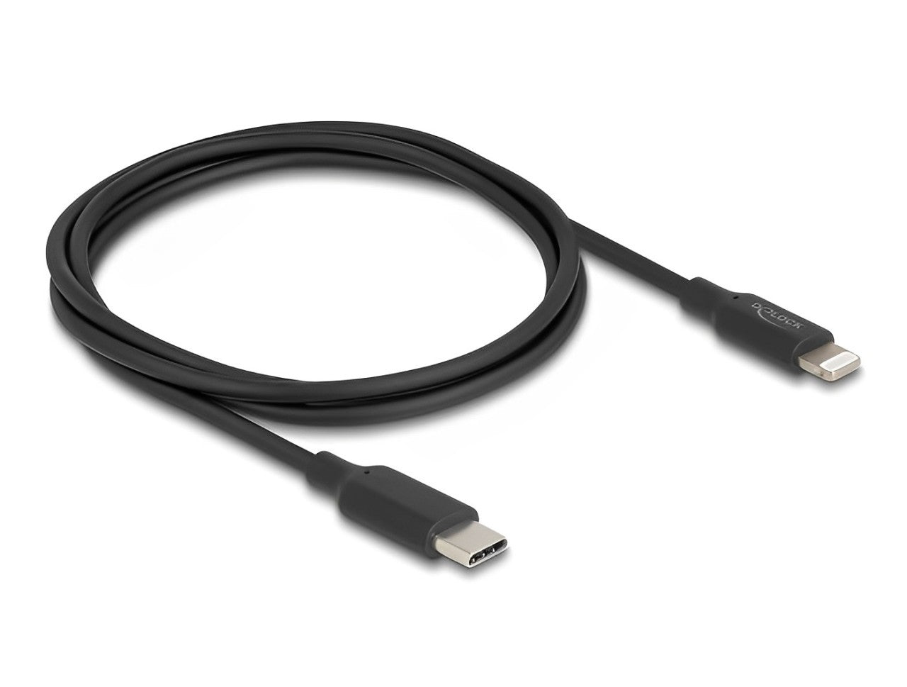 Delock Slim Data and Charging Cable USB Type-C™ to Lightning™ for iPhone™, iPad™, iPod™ black 1 m MFi - delock.israel