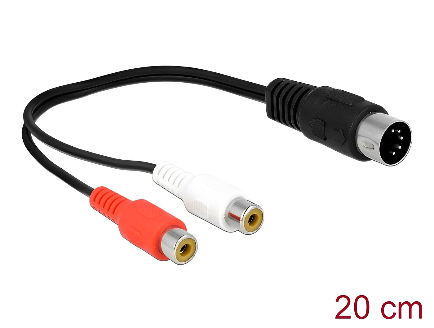 כבל אודיו RCA x 2 נקבה לתקע מידי אורך 0.2 מטר - delock.israel