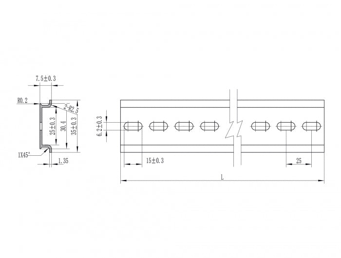 מסילה DIN 35x7.5 mm להרכבה בארון תקשורת "19 - delock.israel