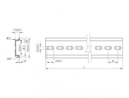 מסילה DIN 35x7.5 mm להרכבה בארון תקשורת "19 - delock.israel