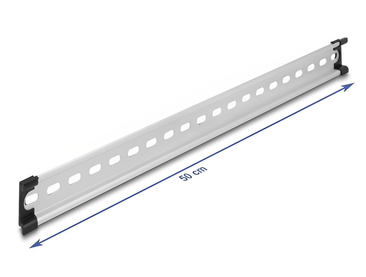 מסילה DIN 35x7.5 mm להרכבה בארון תקשורת אורך 50 ס"מ - delock.israel