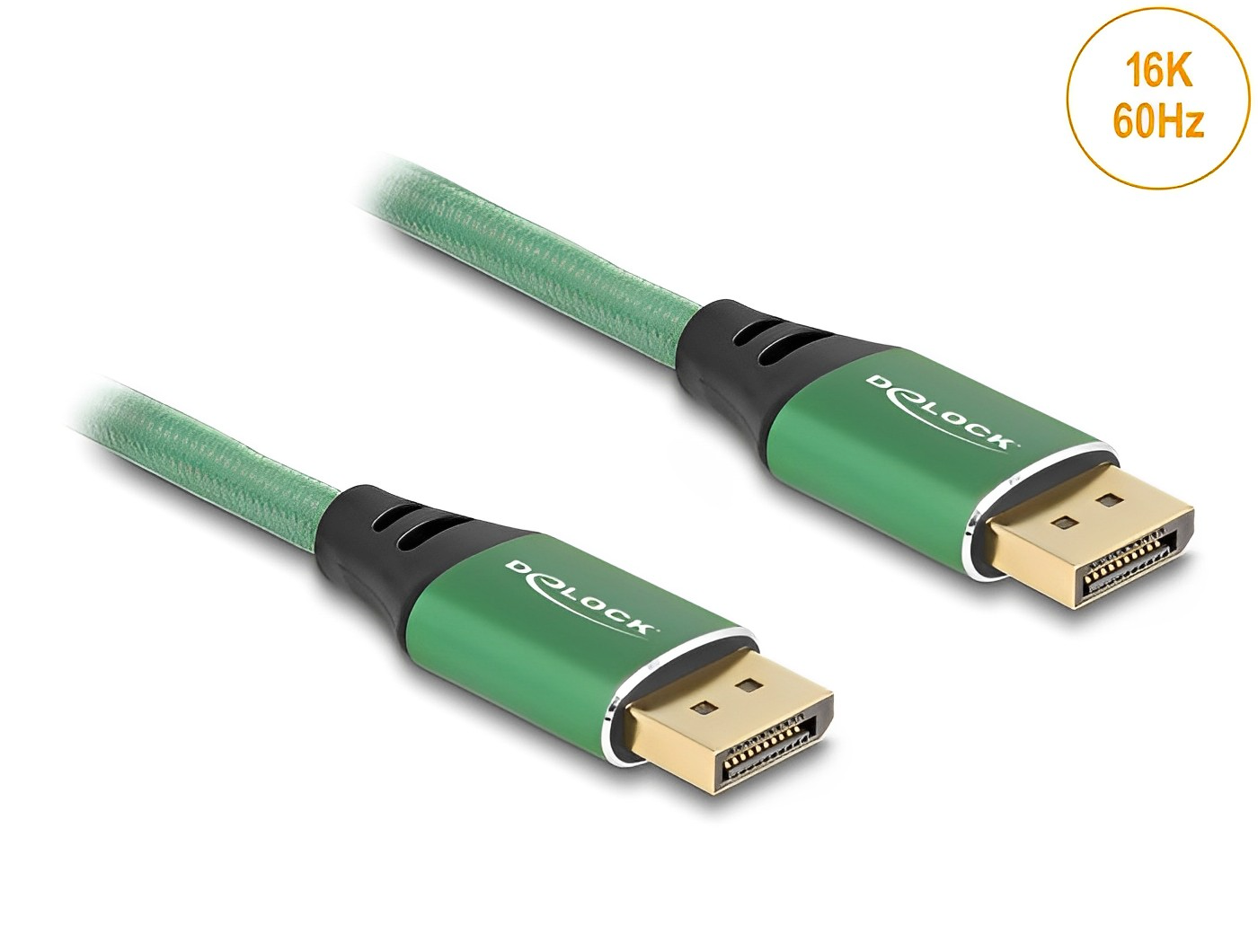 Delock DisplayPort Cable 16K 60 Hz green metal - delock.israel