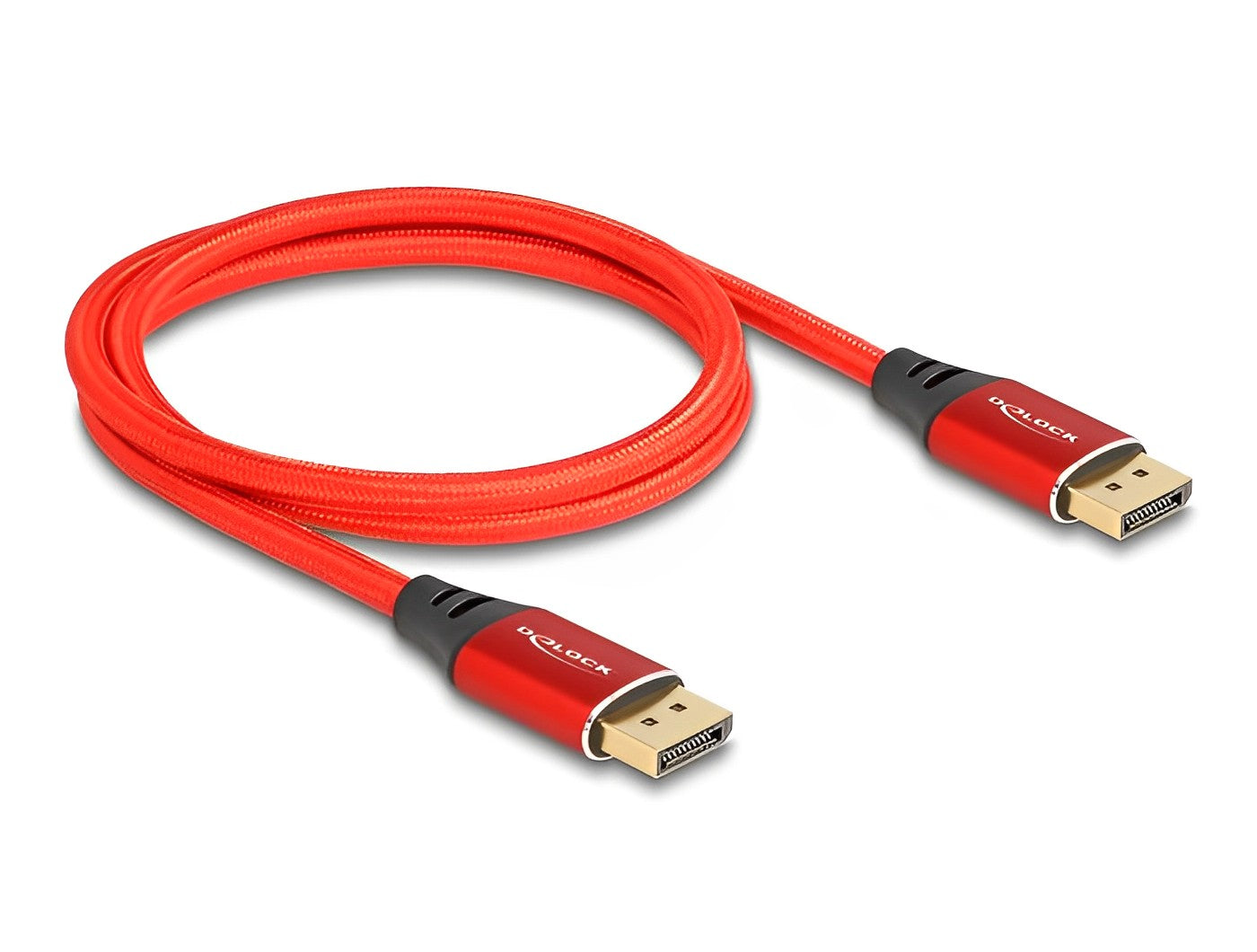 Delock DisplayPort Cable 16K 60 Hz 1 m red metal - delock.israel