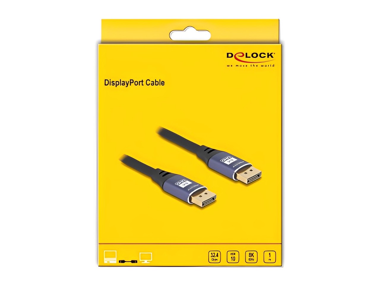 Delock DisplayPort Cable 8K 60 Hz 1 m lila metal - delock.israel