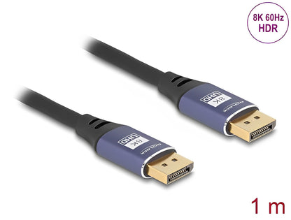 Delock DisplayPort Cable 8K 60 Hz 1 m lila metal - delock.israel