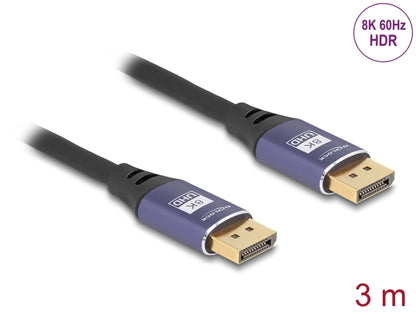 Delock DisplayPort Cable 8K 60 Hz 3 m lila metal - delock.israel