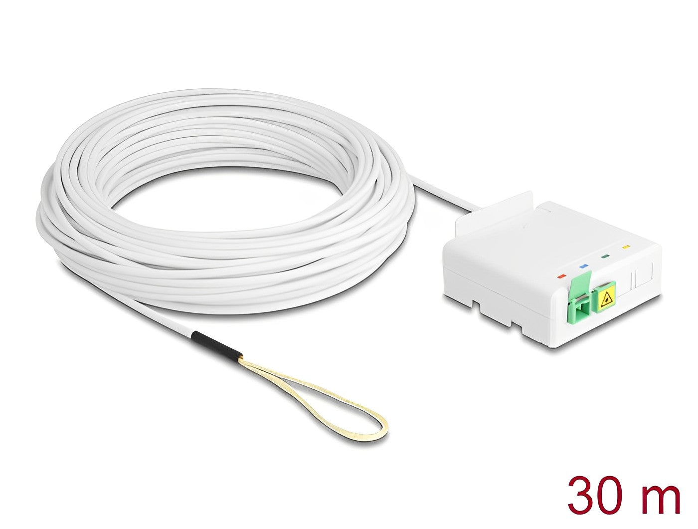 כבל אופטי דרופ SC/APC Simplex Drop cable כולל קופסת חיבורים FTTH - delock.israel