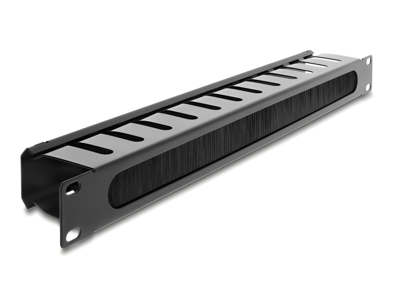 פאנל לניתוב כבלים (Routing Panel) מקצועי מבית Delock גרמניה המיועד להתקנה בארונות תקשורת סטנדרטיים בגודל 19 אינץ
