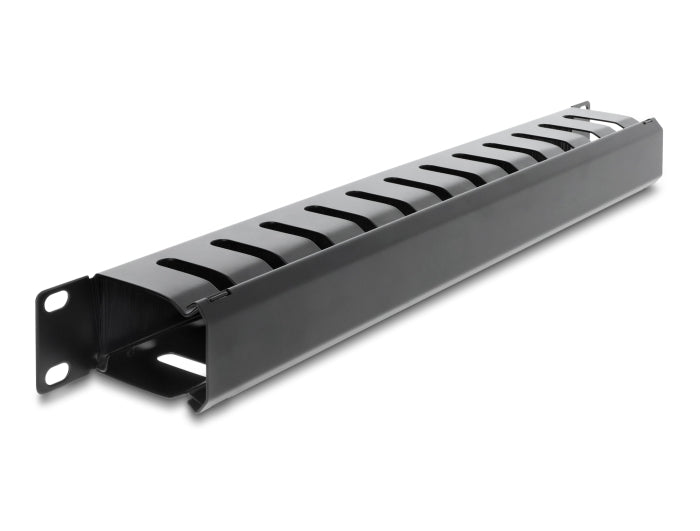 פאנל לניתוב כבלים (Routing Panel) מקצועי מבית Delock גרמניה המיועד להתקנה בארונות תקשורת סטנדרטיים בגודל 19 אינץ