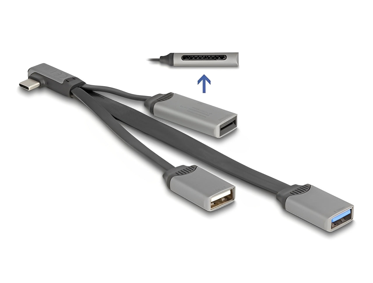 רכזת USB-C 5Gbps האיכותית מבית Delock גרמניה מאפשרת הרחבת חיבורי ה-USB של המחשב או הטאבלט ומגיעה עם 2 יציאות USB לחיבור התקנים חיצוניים. בנוסף היא כוללת קורא כרטיסים מובנה התומך בכרטיסי SD ו-Micro SD, מה שהופך אותה לפתרון נוח לשימוש יומיומי
