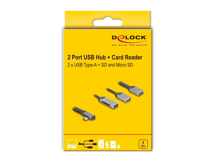 רכזת USB-C 5Gbps האיכותית מבית Delock גרמניה מאפשרת הרחבת חיבורי ה-USB של המחשב או הטאבלט ומגיעה עם 2 יציאות USB לחיבור התקנים חיצוניים. בנוסף היא כוללת קורא כרטיסים מובנה התומך בכרטיסי SD ו-Micro SD, מה שהופך אותה לפתרון נוח לשימוש יומיומי