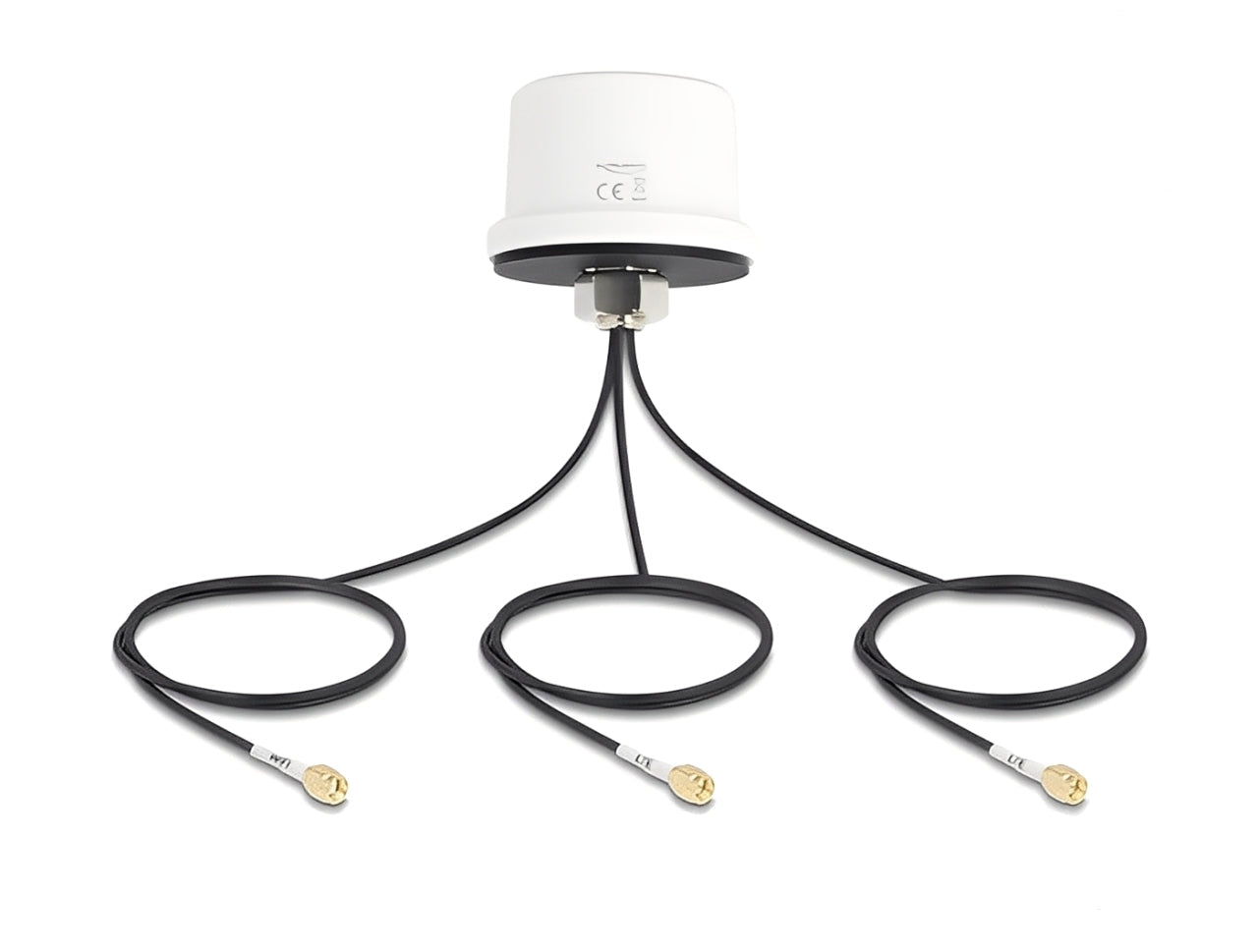 אנטנה חיצונית כלל כיוונית Delock 4G MIMO Dual Band WiFi 6 | להתקנה על הגג IP67 | כולל 3 כבלים באורך 1 מטר עם 2 מחברים RP-SMA זכר ומחבר SMA זכר