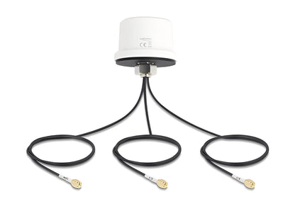 אנטנה חיצונית כלל כיוונית Delock 4G MIMO Dual Band WiFi 6 | להתקנה על הגג IP67 | כולל 3 כבלים באורך 1 מטר עם 2 מחברים RP-SMA זכר ומחבר SMA זכר