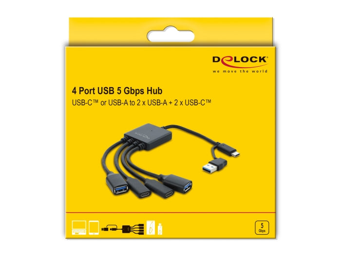 רכזת USB 5Gbps האיכותית מבית Delock גרמניה