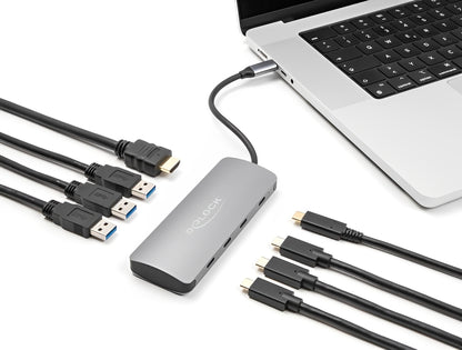 רכזת USB-C 5Gbps האיכותית מבית Delock גרמניה מציעה חיבור של מחשבים, טאבלטים או סמארטפונים עם USB-C למסכי HDMI ברזולוציה של 4K @ 60Hz.
כולל חיבור של עד 3 התקני USB-A ו-4 התקני USB-C עם תמיכה בהעברת נתונים ובטעינה בהספק של עד 90W (Power Delivery)