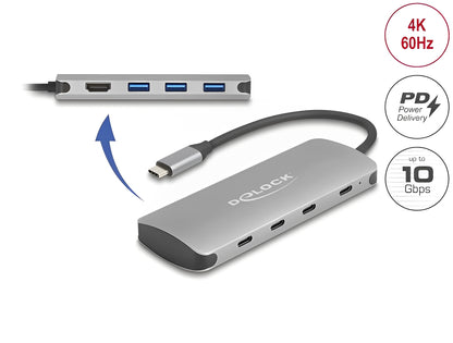 רכזת USB-C 5Gbps האיכותית מבית Delock גרמניה מציעה חיבור של מחשבים, טאבלטים או סמארטפונים עם USB-C למסכי HDMI ברזולוציה של 4K @ 60Hz.
