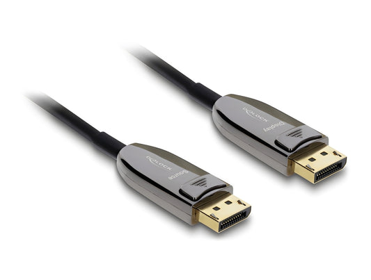 כבל אופטי אקטיבי (AOC) DisplayPort 2.1 8K מבית Delock גרמניה מספק חיבור יציב ואיכותי בין מחשבים, מסכים, מקרנים או טלוויזיות