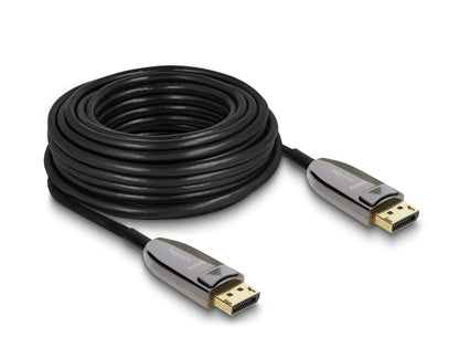 כבל אופטי אקטיבי (AOC) DisplayPort 2.1 8K מבית Delock גרמניה מספק חיבור יציב ואיכותי בין מחשבים, מסכים, מקרנים או טלוויזיות