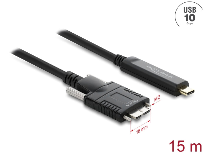 כבל USB 10Gbps Active Optical Cable (AOC) מתקדם מבית DELOCK גרמניה המשלב סיבים אופטיים עם מוליכי נחושת
