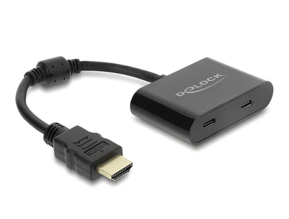 מתאם תצוגה של Delock מאפשר חיבור מסך USB-C התומך DisplayPort Alt Mode למכשבים PC או MacBook עם יציאת HDMI