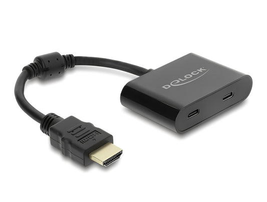 מתאם תצוגה של Delock מאפשר חיבור מסך USB-C התומך DisplayPort Alt Mode למכשבים PC או MacBook עם יציאת HDMI