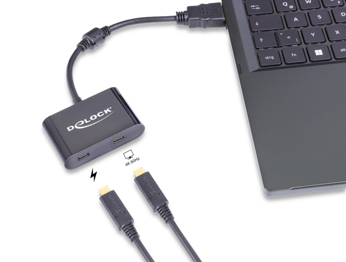 מתאם תצוגה של Delock מאפשר חיבור מסך USB-C התומך DisplayPort Alt Mode למכשבים PC או MacBook עם יציאת HDMI