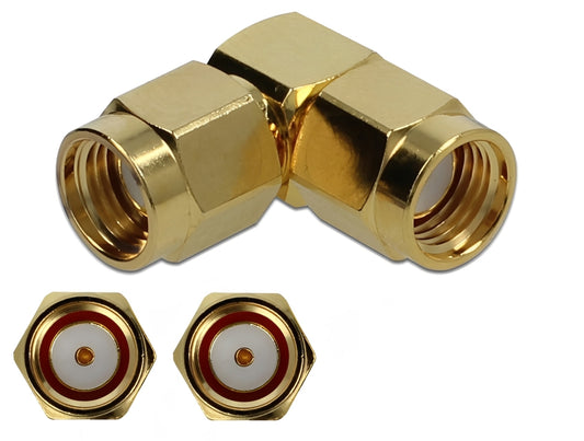 Delock Adapter RP-SMA plug to RP-SMA plug 90°