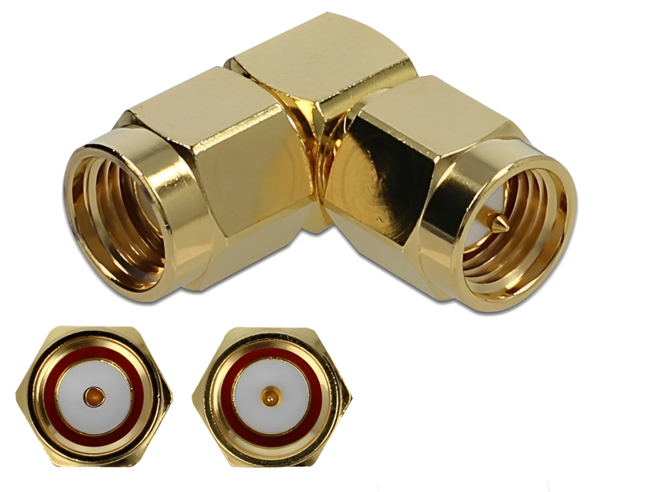 מתאם Delock מחיבור SMA זכר לחיבור RP-SMA זכר בזווית 90° | טווח תדרים ע