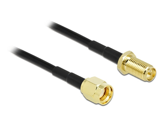 כבל האנטנה מבית Delock גרמניה האיכותי במיוחד המבוסס על כבל מסוג LMR100 מתאים לחיבור רכיבים בתחום טכנולוגיית תדרי רדיו