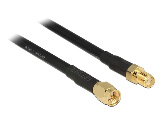 כבל האנטנה מבית Delock גרמניה האיכותי במיוחד המבוסס על כבל מסוג CFD200 / RF200 מתאים לחיבור רכיבים בתחום טכנולוגיית תדרי רדיו