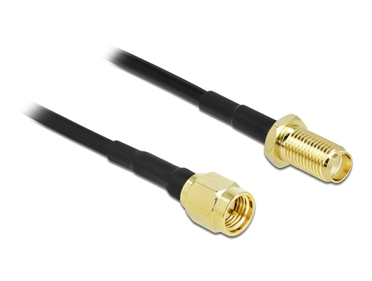 כבל האנטנה מבית Delock גרמניה האיכותי במיוחד המבוסס על כבל מסוג LMR100 מתאים לחיבור רכיבים בתחום טכנולוגיית תדרי רדיו