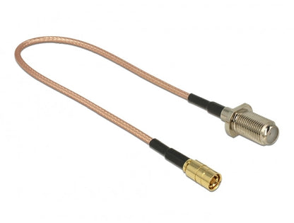 כבל אנטנה Delock RG-316 מחיבור SMB Plug לחיבור F Jack לפאנל | אורך 25 ס"מ