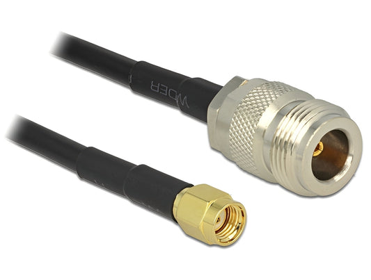 כבל האנטנה מבית Delock גרמניה האיכותי במיוחד המבוסס על כבל מסוג LMR195 מתאים לחיבור רכיבים בתחום טכנולוגיית תדרי רדיו
