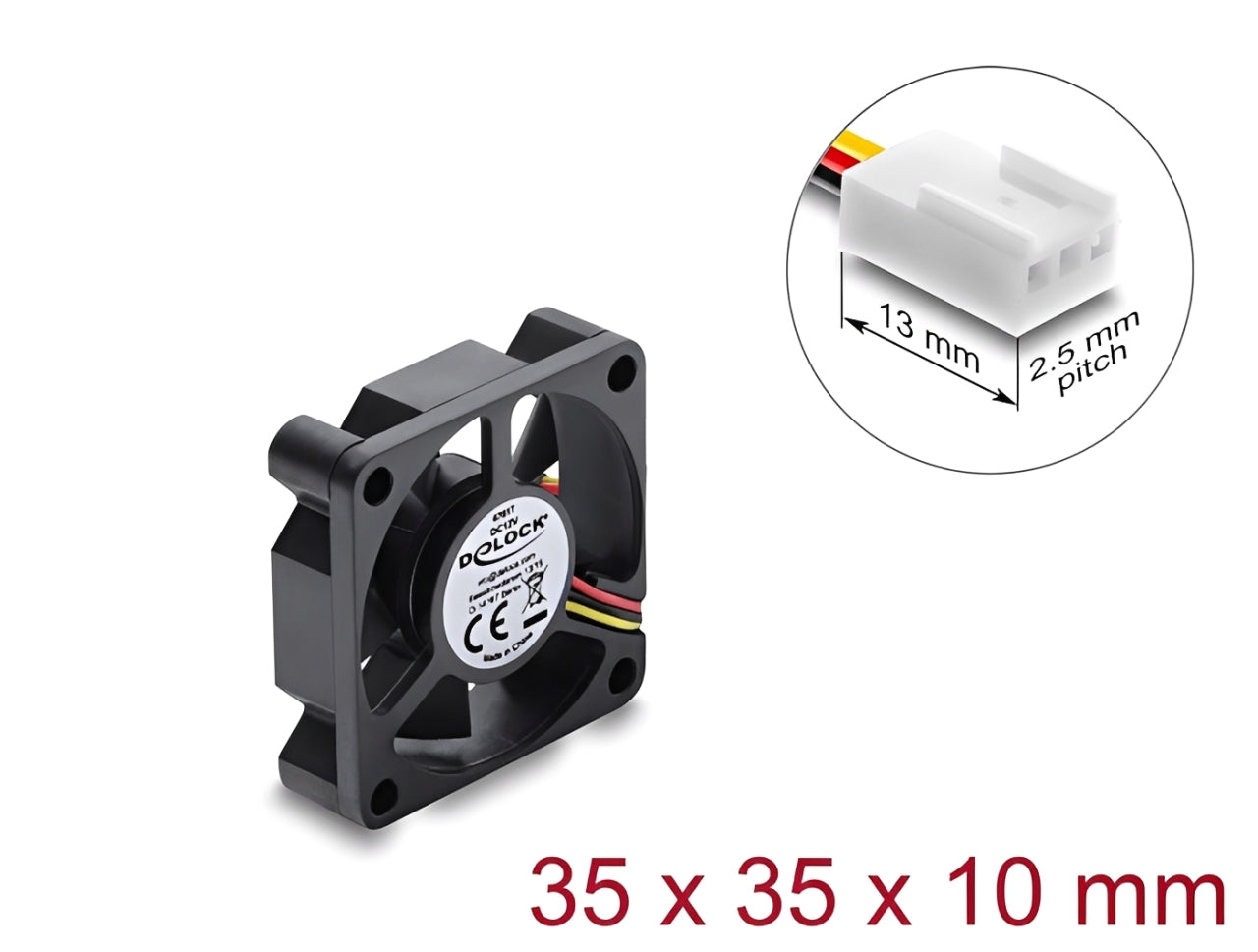 מאוורר קירור 12V DC מבית Delock גרמניה מתאים לקירור רכיבי מחשב באמצעות זרימת אוויר מקבילה