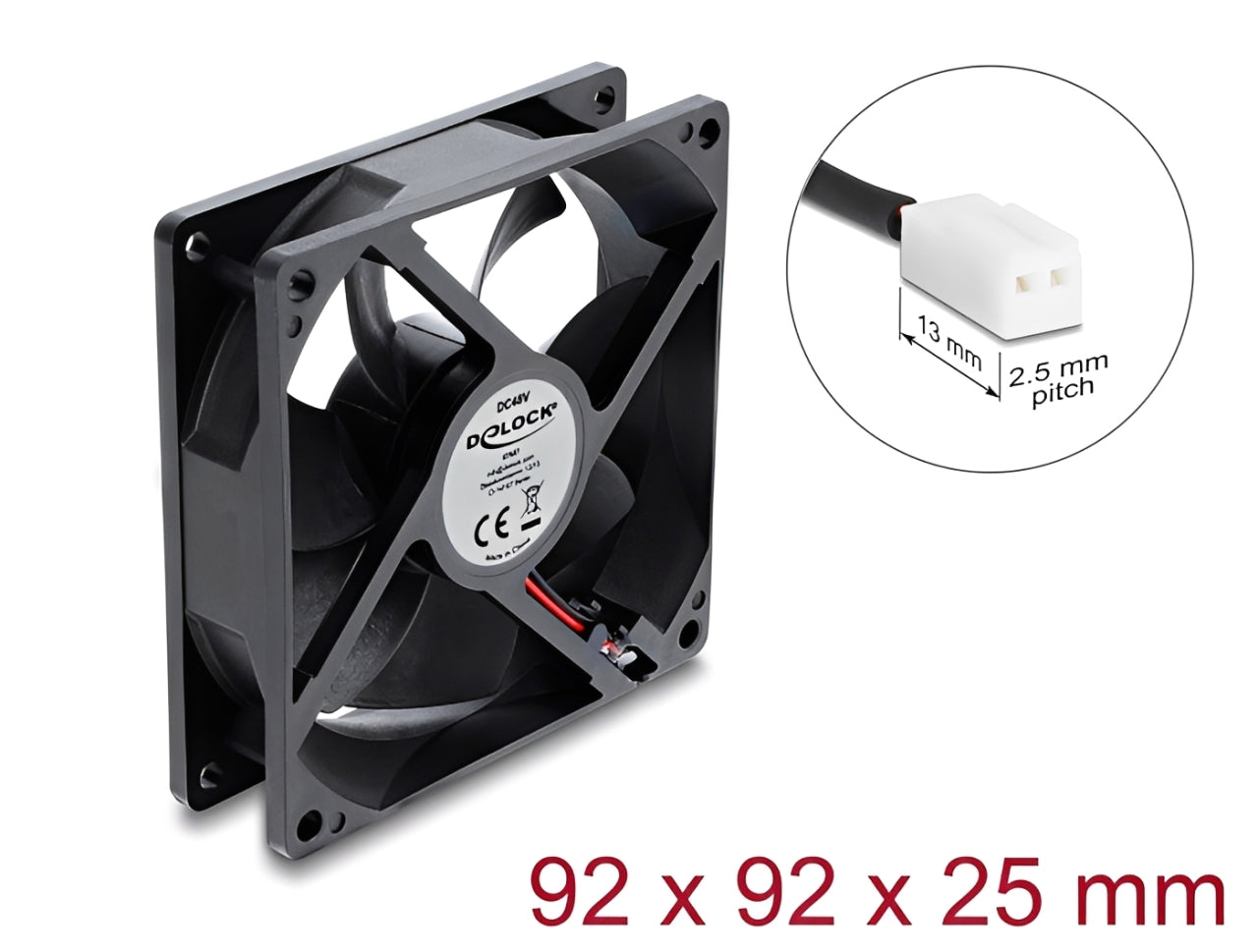 מאוורר קירור 48V DC מבית Delock גרמניה זה רכיב קירור אקטיבי תעשייתי בתצורת מאוורר צירי