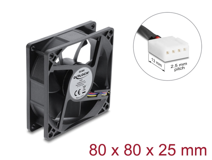 מאוורר קירור 48V DC מבית Delock גרמניה זה רכיב קירור אקטיבי תעשייתי בתצורת מאוורר צירי