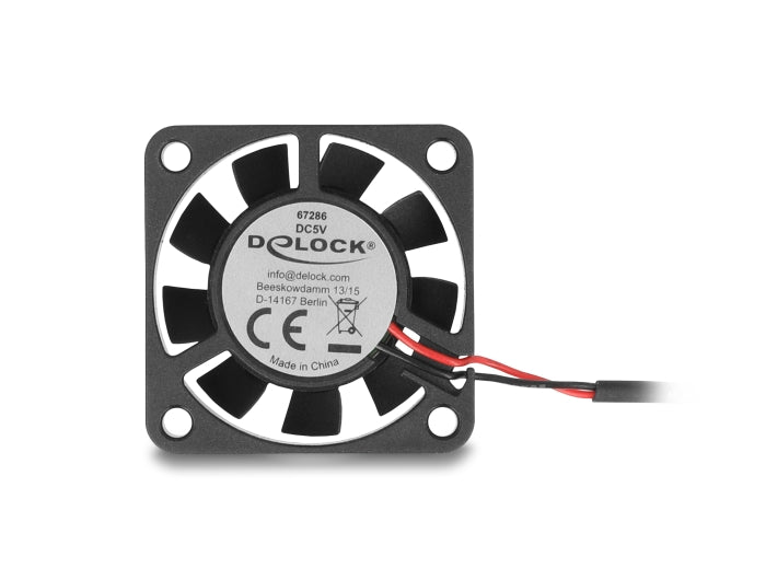 מאוורר DC מבית Delock גרמניה מתאים לקירור רכיבי מחשב באמצעות זרימת אוויר מקבילה