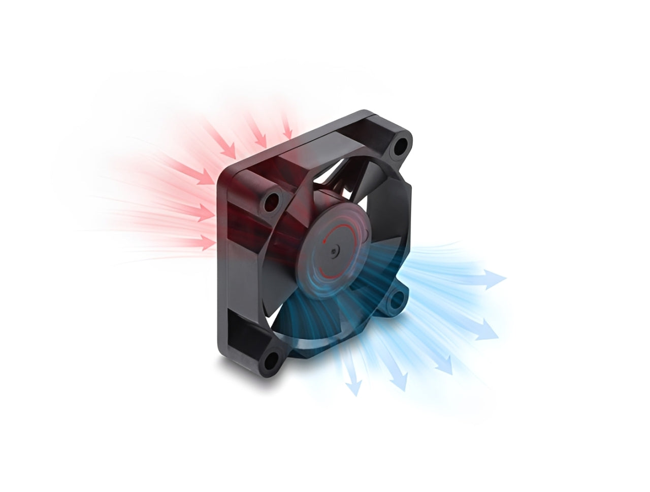 מאוורר קירור 5V DC מבית Delock גרמניה מתאים לקירור רכיבי מחשב באמצעות זרימת אוויר מקבילה
