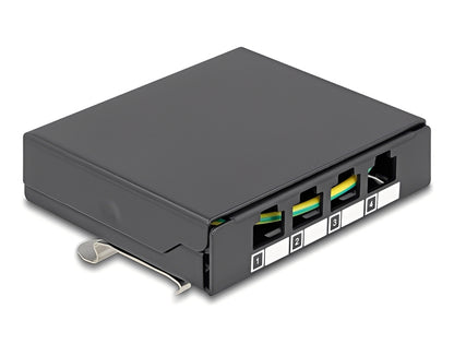 פאץ' פאנל ריק מבית Delock גרמניה מתאים להתקנת מודולי Keystone RJ45 בדרך קלה