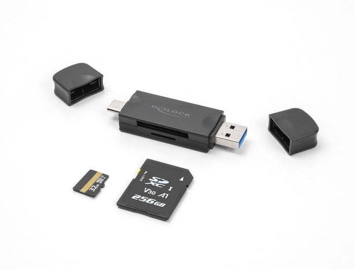 קורא כרטיסים USB-C/A מבית Delock גרמניה לחיבור מהיר ונוח למחשב או לפטופ