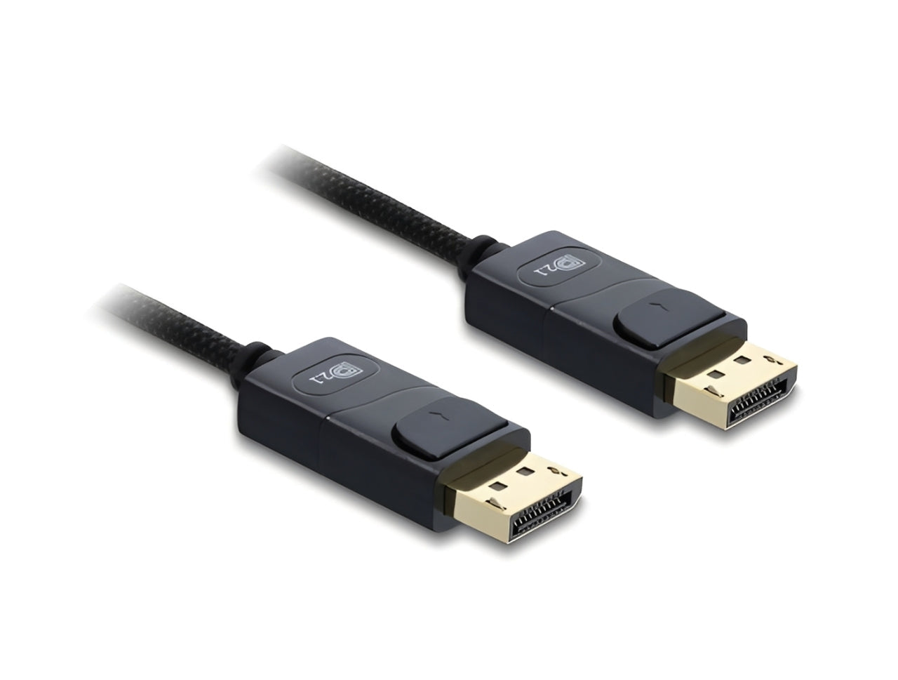 כבל קואקסיאלי DisplayPort 2.1 16K מבית Delock גרמניה מיועד לחיבור התקנים עם ממשק DisplayPort כגון מסכים או טלוויזיות, למחשב או למחשב נייד