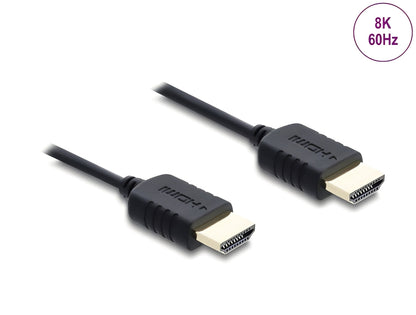 כבל High Speed HDMI 8K מבית DELOCK גרמניה מיועד לחיבור התקנים עם ממשק HDMI, כגון טלוויזיות, נגני Blu-ray, מסכים או מקרנים