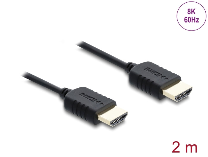 כבל High Speed HDMI 8K מבית DELOCK גרמניה מיועד לחיבור התקנים עם ממשק HDMI, כגון טלוויזיות, נגני Blu-ray, מסכים או מקרנים