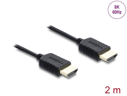 כבל High Speed HDMI 8K מבית DELOCK גרמניה מיועד לחיבור התקנים עם ממשק HDMI, כגון טלוויזיות, נגני Blu-ray, מסכים או מקרנים