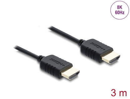 כבל High Speed HDMI 8K מבית DELOCK גרמניה מיועד לחיבור התקנים עם ממשק HDMI, כגון טלוויזיות, נגני Blu-ray, מסכים או מקרנים