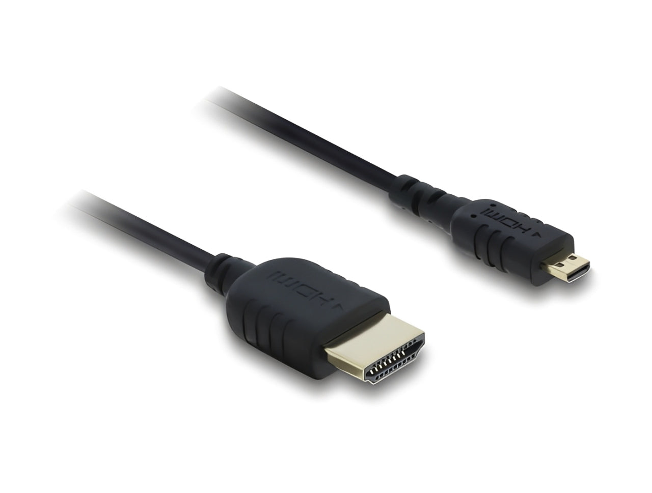 כבל מיקרו High Speed HDMI 8K מבית DELOCK גרמניה מאפשר חיבור בין מצלמה או טאבלט עם ממשק מיקרו HDMI לבין מסך או טלוויזיה עם חיבור HDMI