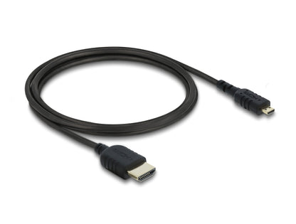 כבל מיקרו High Speed HDMI 8K מבית DELOCK גרמניה מאפשר חיבור בין מצלמה או טאבלט עם ממשק מיקרו HDMI לבין מסך או טלוויזיה עם חיבור HDMI