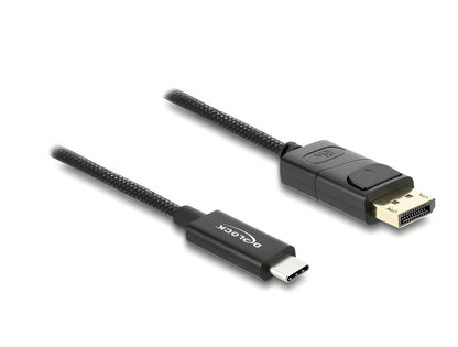 כבל תצוגה קואקסיאלי Delock מחיבור USB-C זכר לחיבור DisplayPort 4K 60Hz זכר | עם ציפוי קלוע | צבע שחור