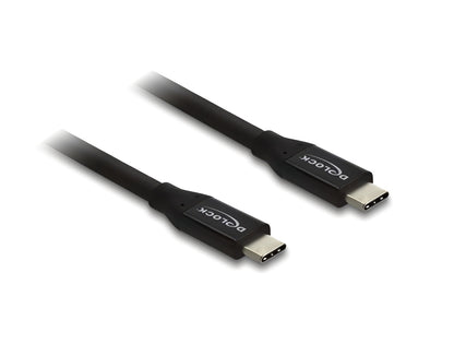 כבל USB-C 20Gbps מבית DELOCK גרמניה מאפשר חיבור של מכשירים שונים כגון סמארטפונים, מסכים, תחנות עגינה וכוננים חיצוניים דרך חיבור USB Type-C, ‏Thunderbolt™ 3 או 4 במחשב או בלפטופ